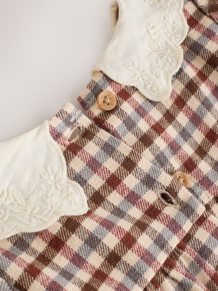 brown gingham baby dress Brown Gingham Dress Set – Little Sugar main image 0