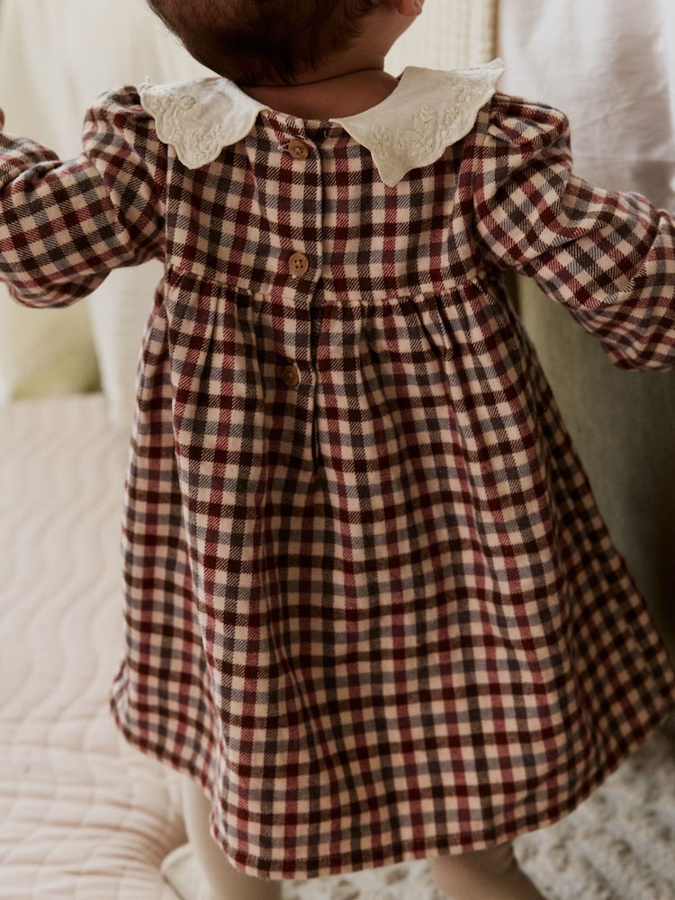 Buy Berry/ Cream Gingham Baby Dress and Waistcoat 2 Piece Set (0mths-2yrs)  from Next USA