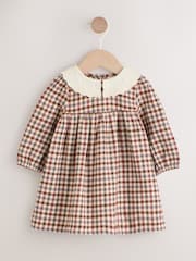 Berry/ Cream Gingham Baby Dress and Waistcoat 2 Piece Set (0mths-2yrs) - Image 8 of 14
