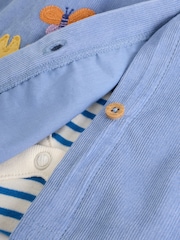 Blue Character Baby Cord Long Sleeve Bodysuit and Pinafore Dress with Tights Set (0mths-2yrs) - Image 11 of 18