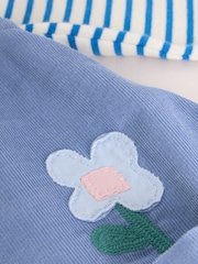 Blue Character Baby Cord Long Sleeve Bodysuit and Pinafore Dress with Tights Set (0mths-2yrs) - Image 12 of 18