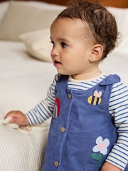 Blue Character Baby Cord Long Sleeve Bodysuit and Pinafore Dress with Tights Set (0mths-2yrs) - Image 3 of 18