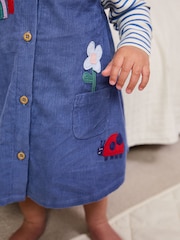 Blue Character Baby Cord Long Sleeve Bodysuit and Pinafore Dress with Tights Set (0mths-2yrs) - Image 4 of 18