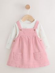 Pink Fairy Baby Cord Pinafore Dress and Long Sleeve Bodysuit 2 Piece Set (0mths-2yrs) - Image 1 of 15