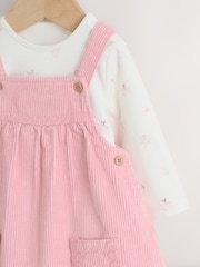 Pink Fairy Baby Cord Pinafore Dress and Long Sleeve Bodysuit 2 Piece Set (0mths-2yrs) - Image 4 of 15