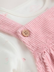 Pink Fairy Baby Cord Pinafore Dress and Long Sleeve Bodysuit 2 Piece Set (0mths-2yrs) - Image 6 of 15