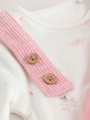 Pink Fairy Baby Cord Pinafore Dress and Long Sleeve Bodysuit 2 Piece Set (0mths-2yrs) - Image 7 of 15