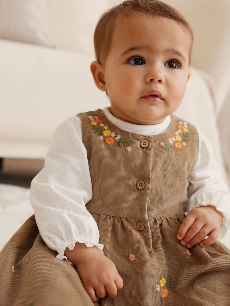 olive green infant dress Georgina Girls Dress - Olive Green main image 1
