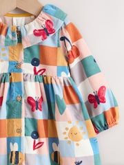 Red/Blue Character Check - Baby Cord Dress with Tights 2 Piece Set (0mths-2yrs) - Imagen 3 de 7