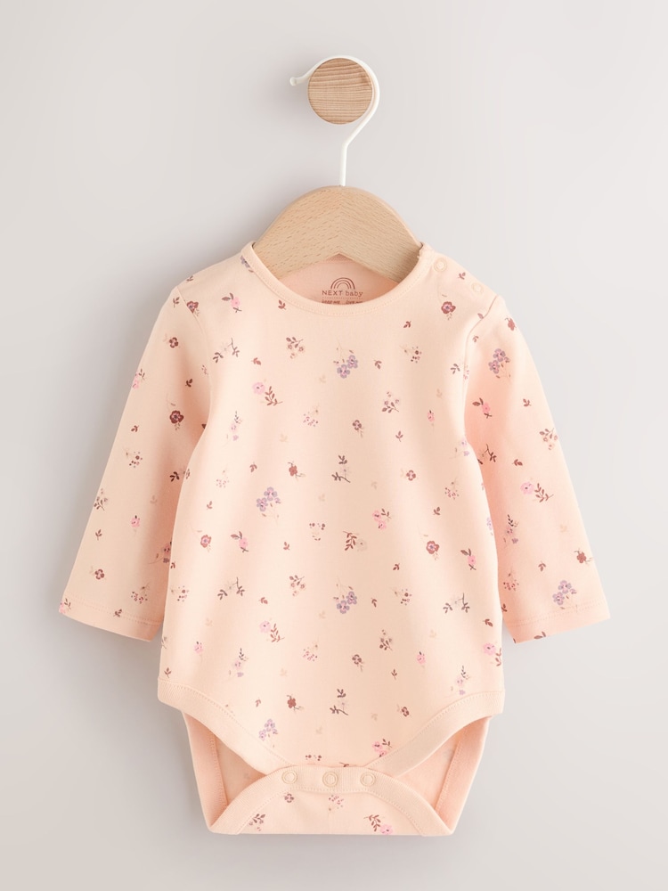 Orange Ditsy Baby Cord Pinafore Dress and Long Sleeve Bodysuit 2 Piece Set (0mths-2yrs) - Image 2 of 10 Orange Ditsy Baby Cord Pinafore Dress and Long Sleeve Bodysuit 2 Piece Set (0mths-2yrs) - Image 2 of 10