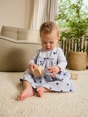 Blue/Green Flower Baby Jersey Dresses 2 Pack (0mths-2yrs) - Image 1 of 4