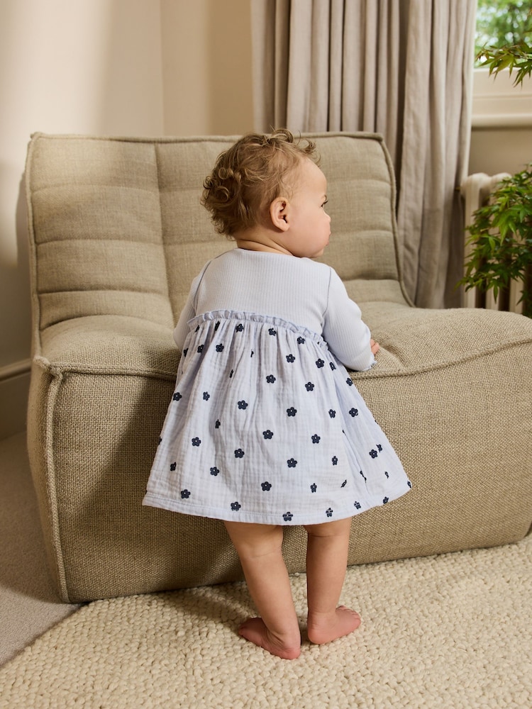 Buy Blue/Green Flower Baby Jersey Dresses 2 Pack (0mths-2yrs) from Next USA