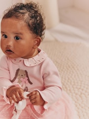 Pink Bunny Baby Knitted Twofer Dress (0mths-2yrs) - Image 3 of 10