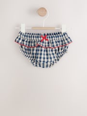 Navy Blue Gingham Heart Baby Long Sleeve 100% Cotton Dress with Knickers (0mths-2yrs) - Image 8 of 12
