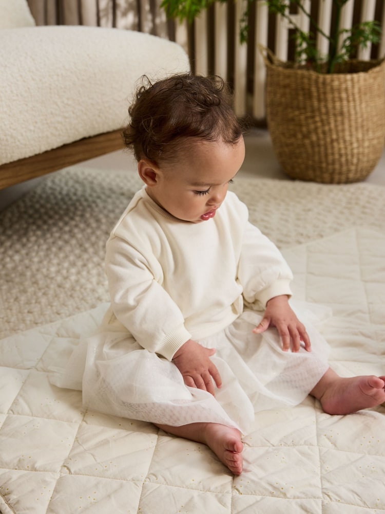 White Twofer Mesh Baby Dress (0mths-2yrs) - Image 2 of 5