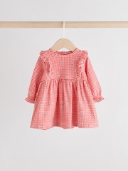 Cream Bear/ Red Cherry Gingham Baby Jersey Dresses 2 Pack (0mths-2yrs) - Image 5 of 9