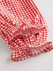 Cream Bear/ Red Cherry Gingham Baby Jersey Dresses 2 Pack (0mths-2yrs) - Image 9 of 9