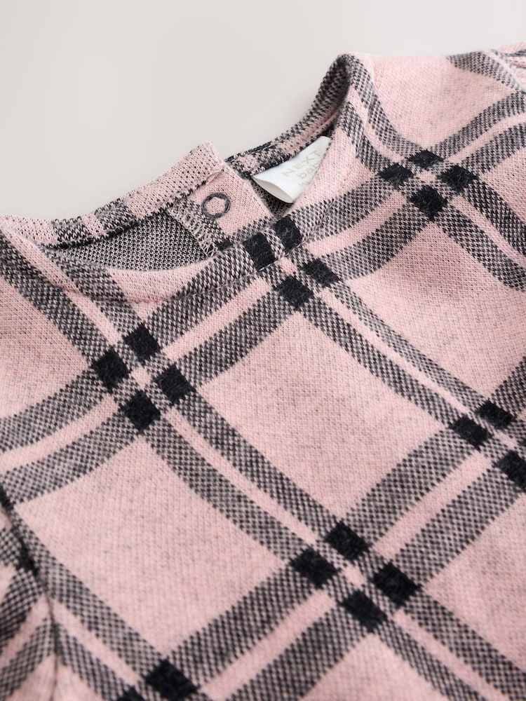 Buy Pink Check Baby Long Sleeve Tiered Dress with Tights (0mths-2yrs) from  Next Mexico