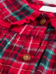 Red Check Baby Collar Long Sleeve Dress (0mths-2yrs) - Image 10 of 12