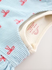 Blue Bow Baby Cord Pinafore Long Sleeve Bodysuit & Tights Set (0mths-2yrs) - Image 14 of 18
