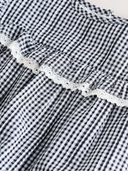 Grey/ White Gingham Check Bloomer Baby Rompers with Tights 2 Piece Set (0mths-3yrs) - Image 6 of 10