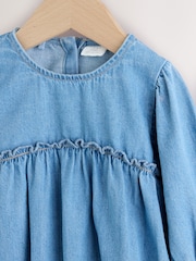 Denim Blue Bloomer Baby Romper with Tights 2 Piece Set (0mths-3yrs) - Image 3 of 6