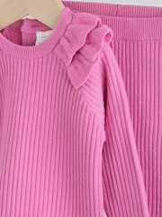 Pink - Baby Knitted Jumper and Legging 2 Piece Set (0mths-3yrs) - Bild 5 von 7