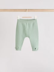 Sage Green Baby Knitted Wrap Jumper and Leggings 2 Piece Set (0mths-2yrs) - Image 10 of 16