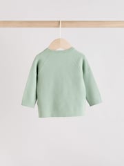 Sage Green Baby Knitted Wrap Jumper and Leggings 2 Piece Set (0mths-2yrs) - Image 11 of 16