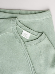 Sage Green Baby Knitted Wrap Jumper and Leggings 2 Piece Set (0mths-2yrs) - Image 14 of 16