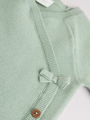 Sage Green Baby Knitted Wrap Jumper and Leggings 2 Piece Set (0mths-2yrs) - Image 15 of 16