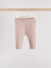 Mink Brown Baby Frill Knitted Bow Cardigan Set (0mths-3yrs) - Image 5 of 12