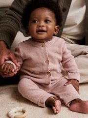 Pink Baby Knitted Romper (0mths-3yrs) - Image 1 of 12