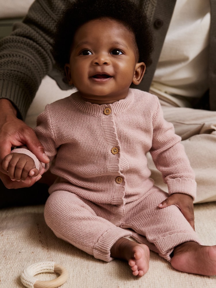 Pink Baby Knitted Romper (0mths-3yrs) - Image 1 of 12