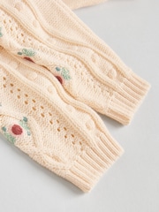 Cream Embroidered Baby Knitted Cardigan and Leggings 2 Piece Set (0mths-3yrs) - Image 10 of 12