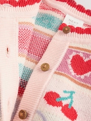 Red/ Pink Cherries Baby Knitted Cardigan and Leggings 2 Piece Set (0mths-3yrs) - Image 11 of 15
