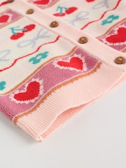 Red/ Pink Cherries Baby Knitted Cardigan and Leggings 2 Piece Set (0mths-3yrs) - Image 13 of 15
