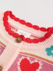 Red/ Pink Cherries Baby Knitted Cardigan and Leggings 2 Piece Set (0mths-3yrs) - Image 8 of 15