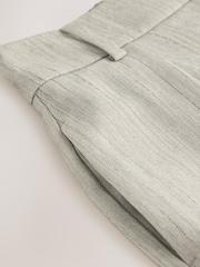 Grey Herringbone Elastic Back Wide Leg Trousers - Image 2 of 4