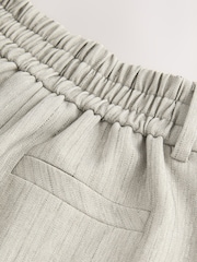 Grey Herringbone Elastic Back Wide Leg Trousers - Image 3 of 4