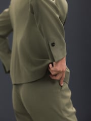 Khaki Green Single Breasted Sculpted Tailored Blazer - Image 5 of 8