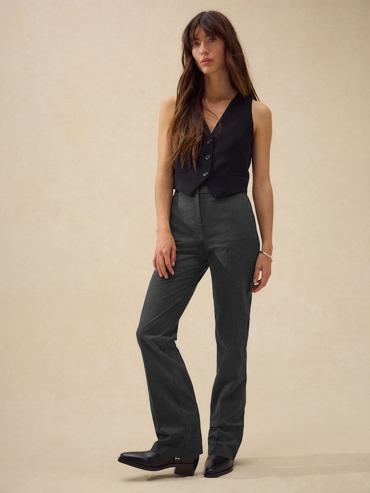 Grey Check Bootcut Sculpting Tailored Trousers - Image 2 of 8