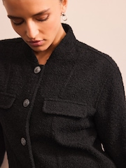 Negro - Chaqueta sin cuello de bouclé - Imagen 5 de 8