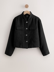 Negro - Chaqueta sin cuello de bouclé - Imagen 6 de 8