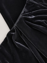 Negro - Velvet Drape Midi Skirt - Imagen 8 de 8