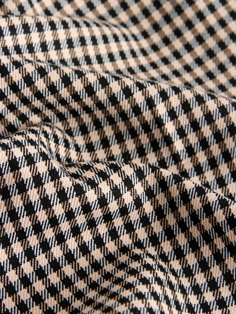 Neutral/Black Mini Check Wide Leg Tailored Trackpants - Image 9 of 9 Neutral/Black Mini Check Wide Leg Tailored Trackpants - Image 9 of 9
