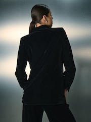 Black Velvet Single Breasted Blazer - Image 2 of 8