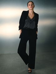 Black Velvet Single Breasted Blazer - Image 3 of 8