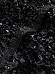 Black Velvet Sequin Embellished Jacket - Image 6 of 7