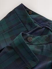 Green/Navy Tartan Pleated Midi Kilt Skirt - Image 7 of 8
